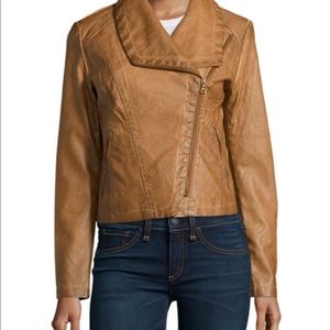 Bagatelle Faux-Leather Asymmetric-Zip Jacket